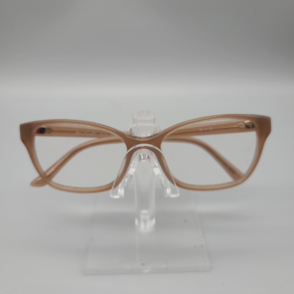 Badgley Mischka Tan Glitter Cat Eye Eyeglass Frames 52-16-135 Shimmer Nude